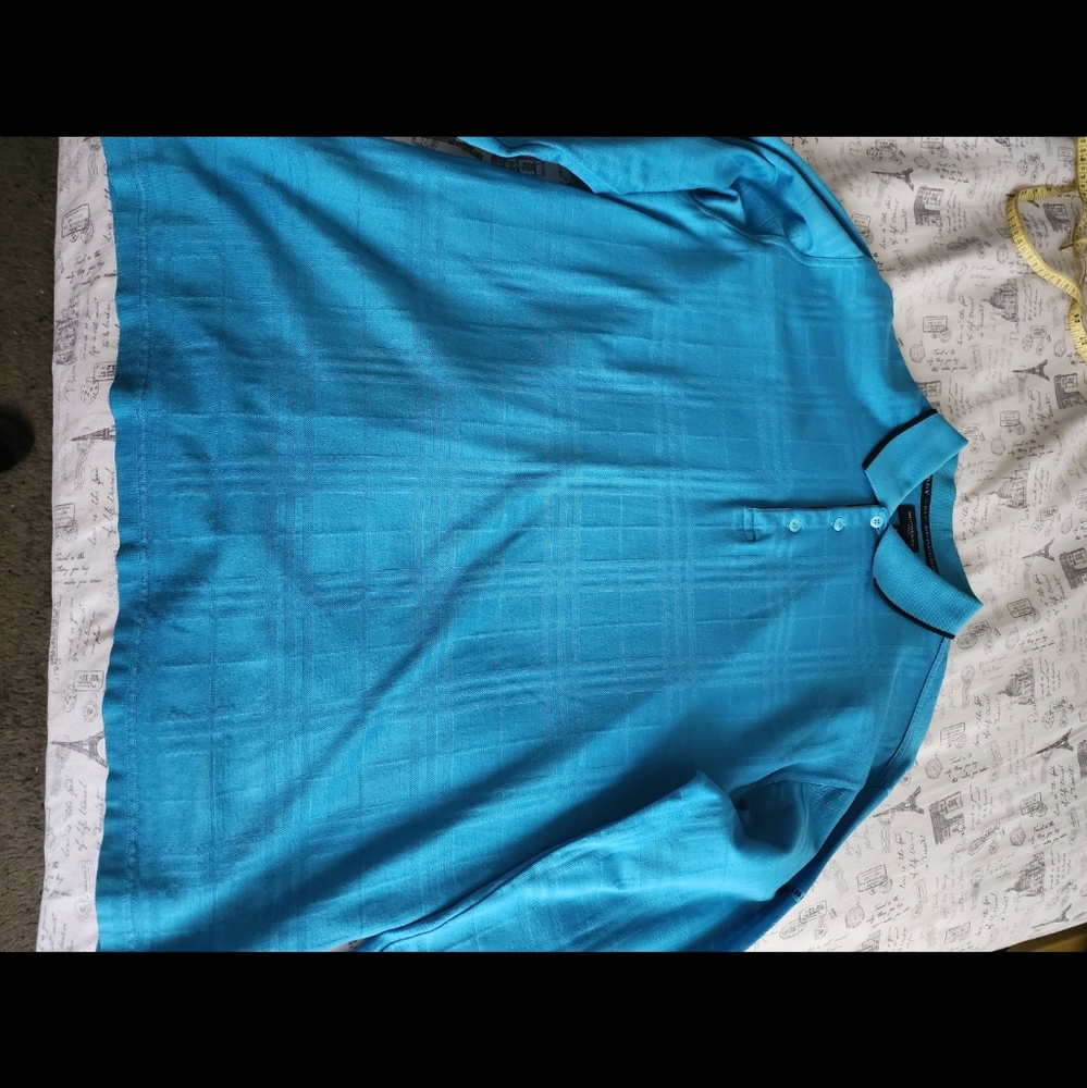 Burberry Ocean Blue Check Long Sleeve Polo Shirt - Picture 10 of 16